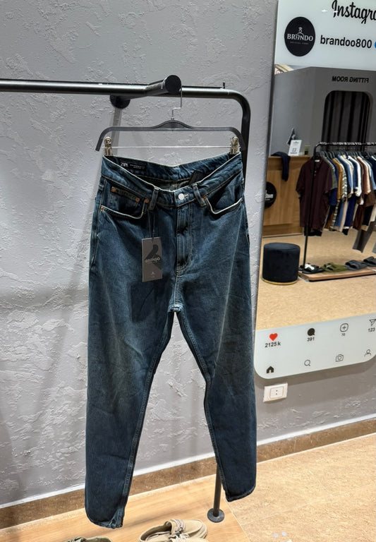 ZARA Relaxed Tapered Jeans – Dark Indigo