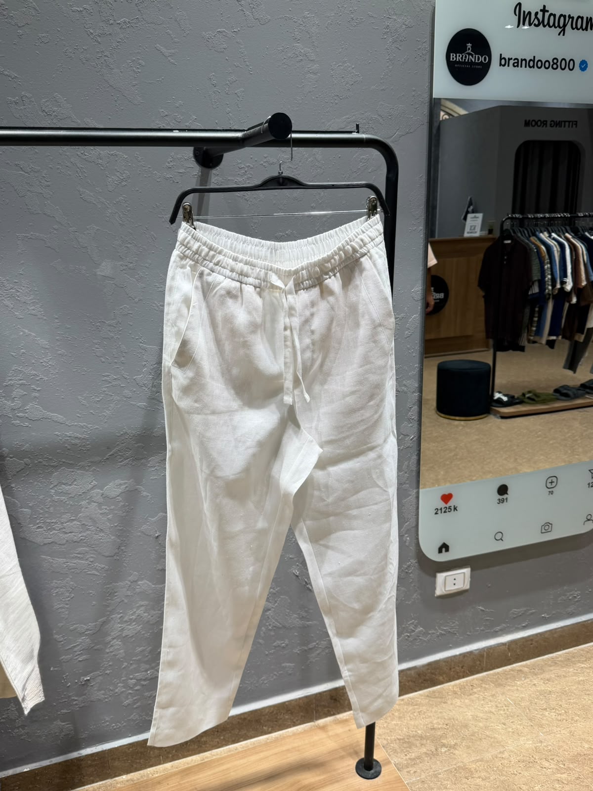 ZARA Resort 100% Linen Trousers – White