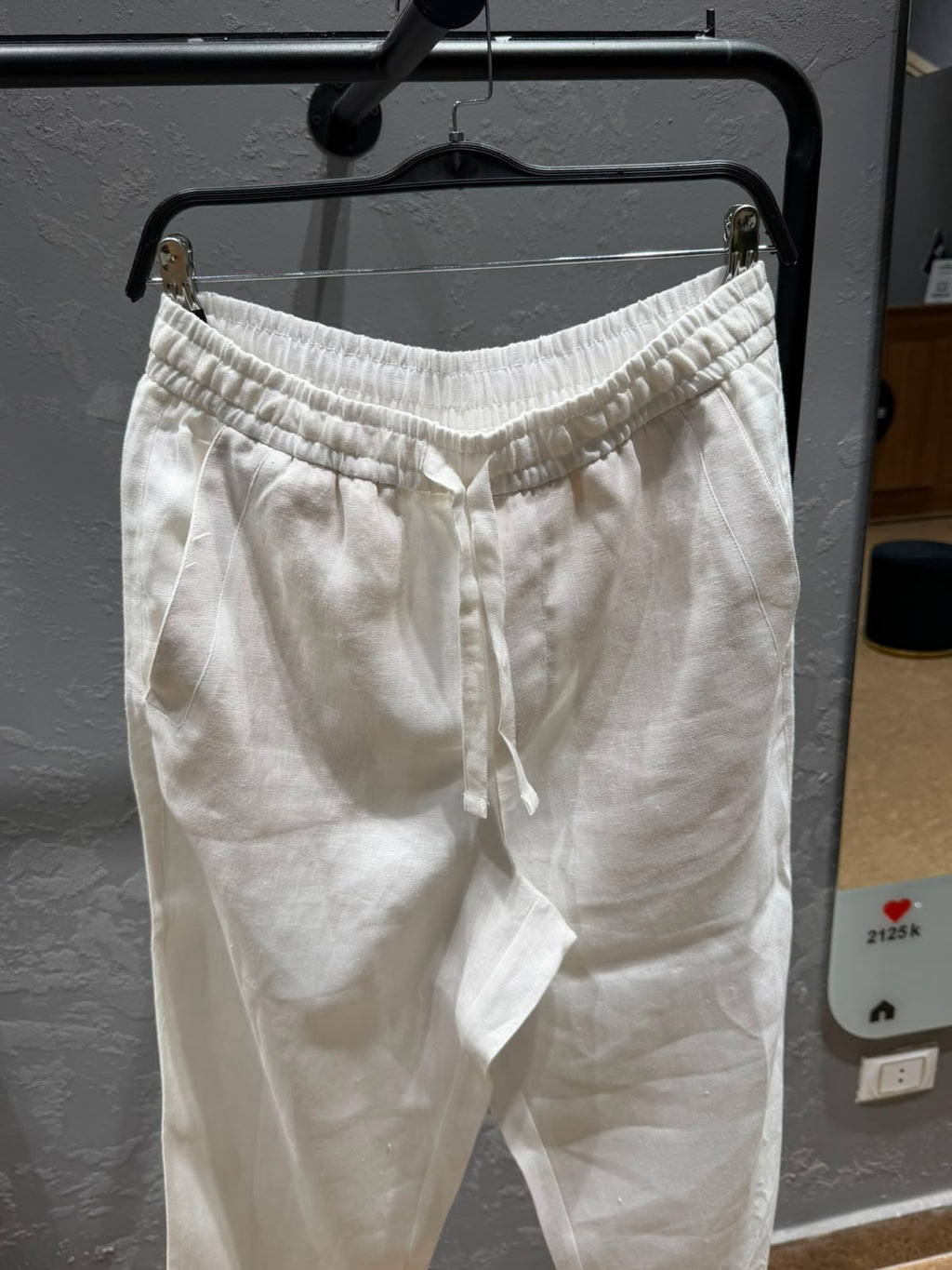 ZARA Resort 100% Linen Trousers – White