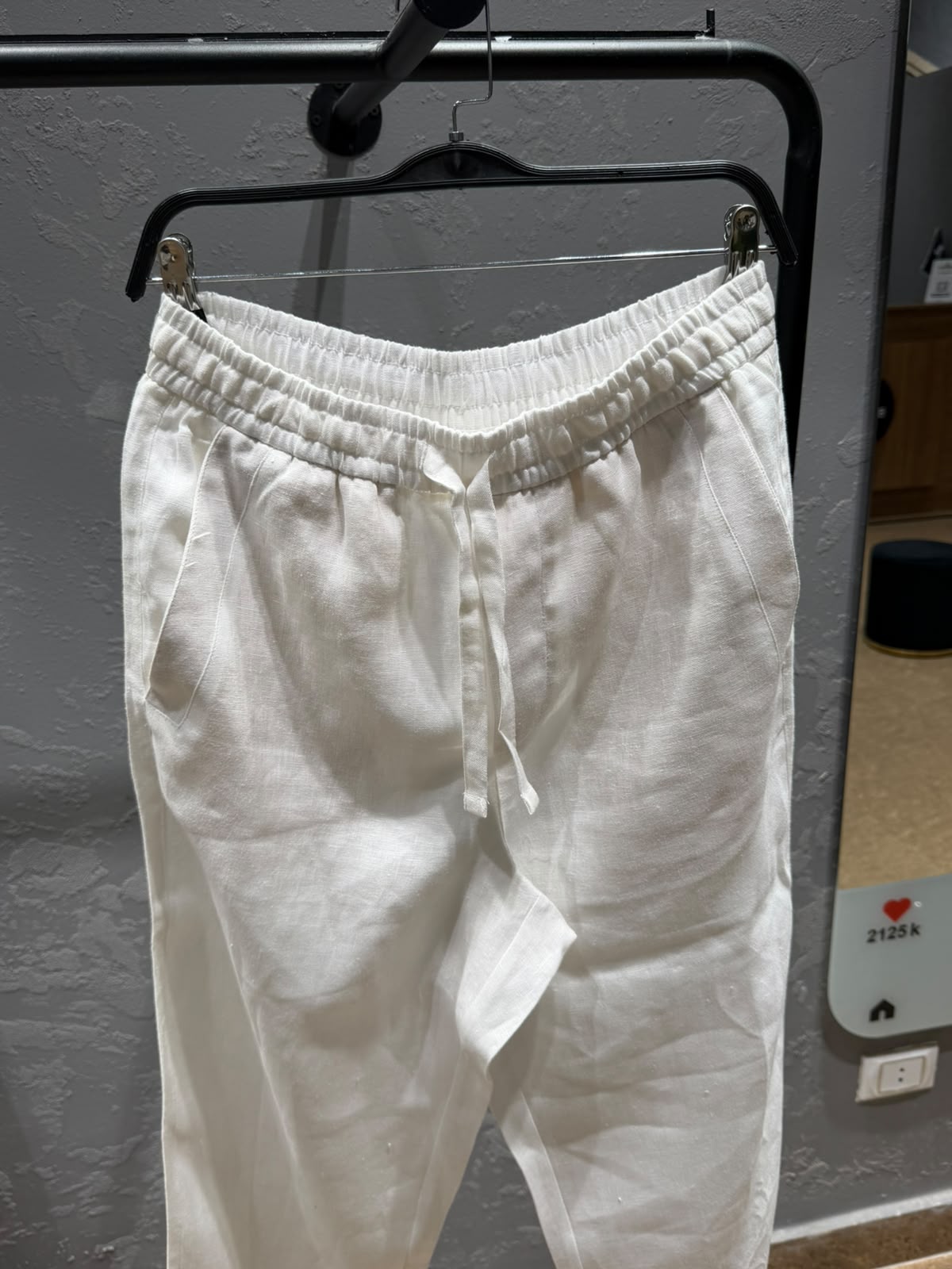 ZARA Resort 100% Linen Trousers – White