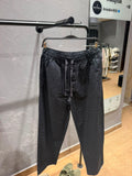 ZARA Relaxed Linen Blend Drawstring Trousers – black