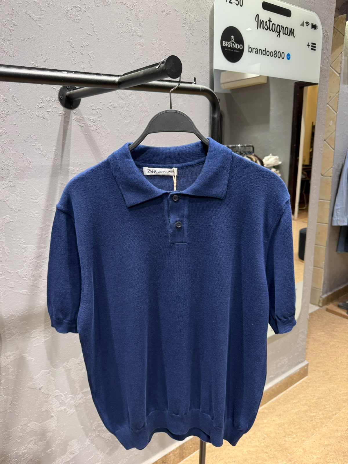 ZARA Fine Knit Polo Shirt – Royal Blue