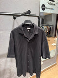 H&M Ribbed Resort Shirt – Charcoal Black