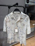 ZARA Abstract Print Textured Shirt – Off White & Soft Blue
