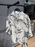 ZARA Botanical Print Textured Shirt – Ecru & Black