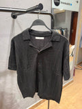 MANGO Textured Knit Button-Up Polo – Black