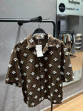ZARA Textured Embroidered Shirt – Chocolate Brown