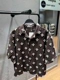 ZARA Textured Embroidered Shirt – Dark Chocolate