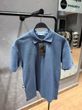 ZARA Textured Knit Polo – Dusty Blue