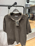ZARA Open-Knit Polo – Dark Brown