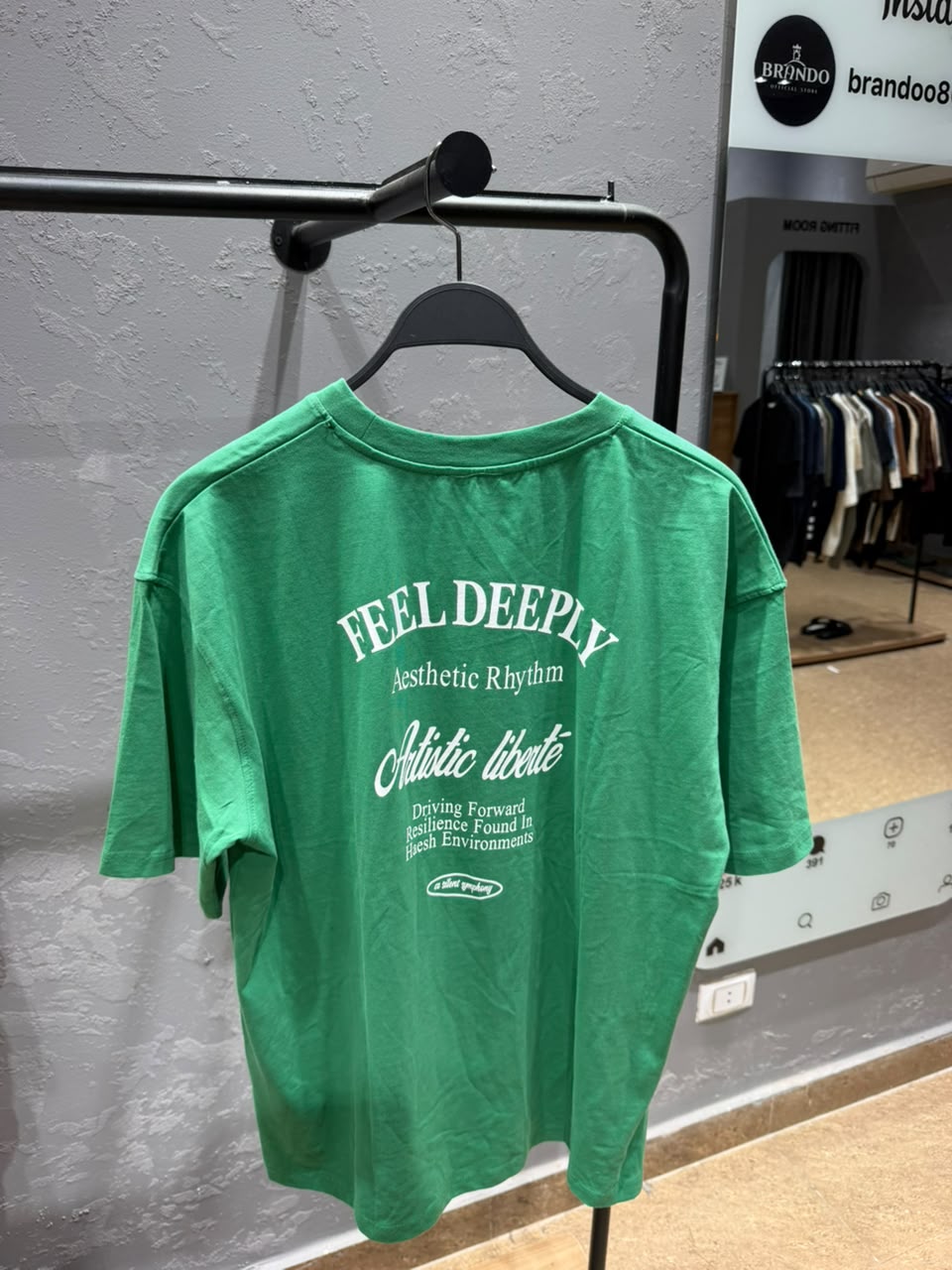 ZARA Across the Narrative Graphic T-Shirt – Emerald Green