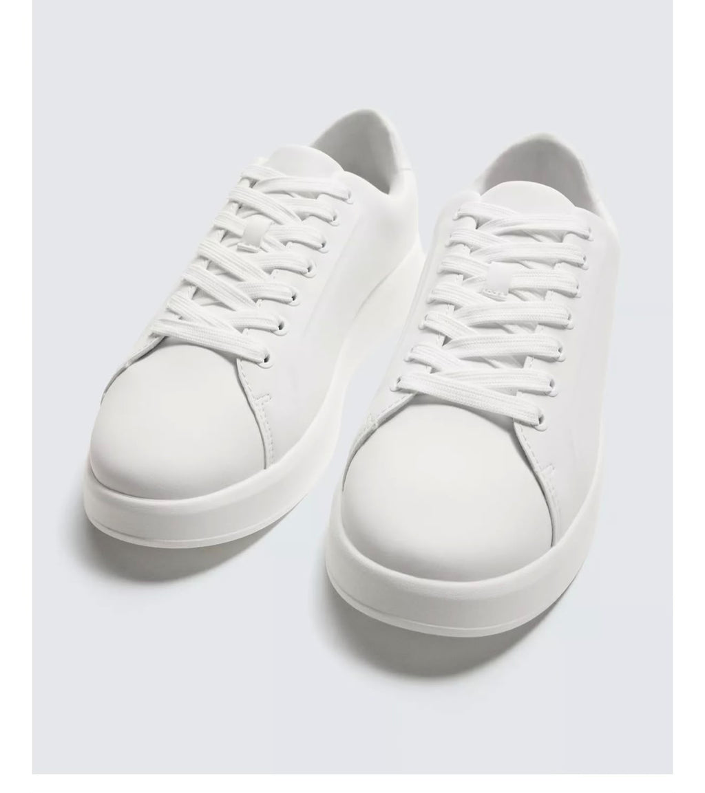 Clean Court Sneakers – Triple White ZARA