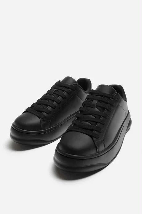 Zara Minimal Court Sneakers – black