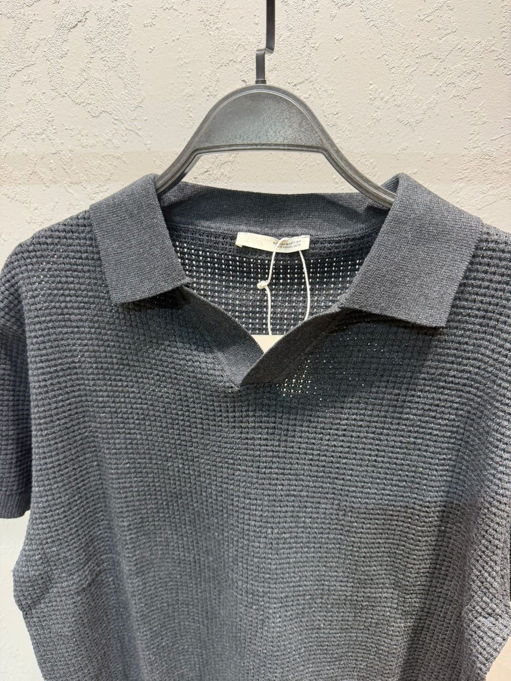 ZARA_WAFFLE KNIT POLO