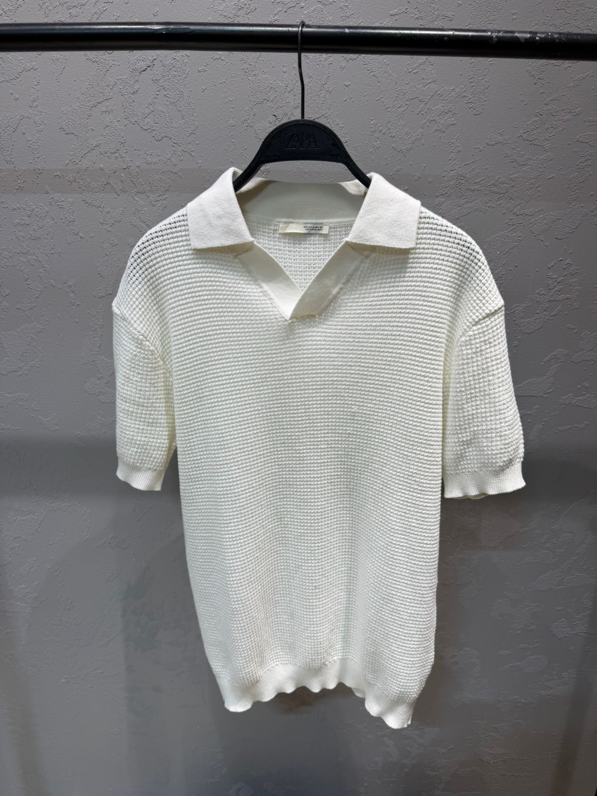 ZARA Waffle Knit Polo – Ivory