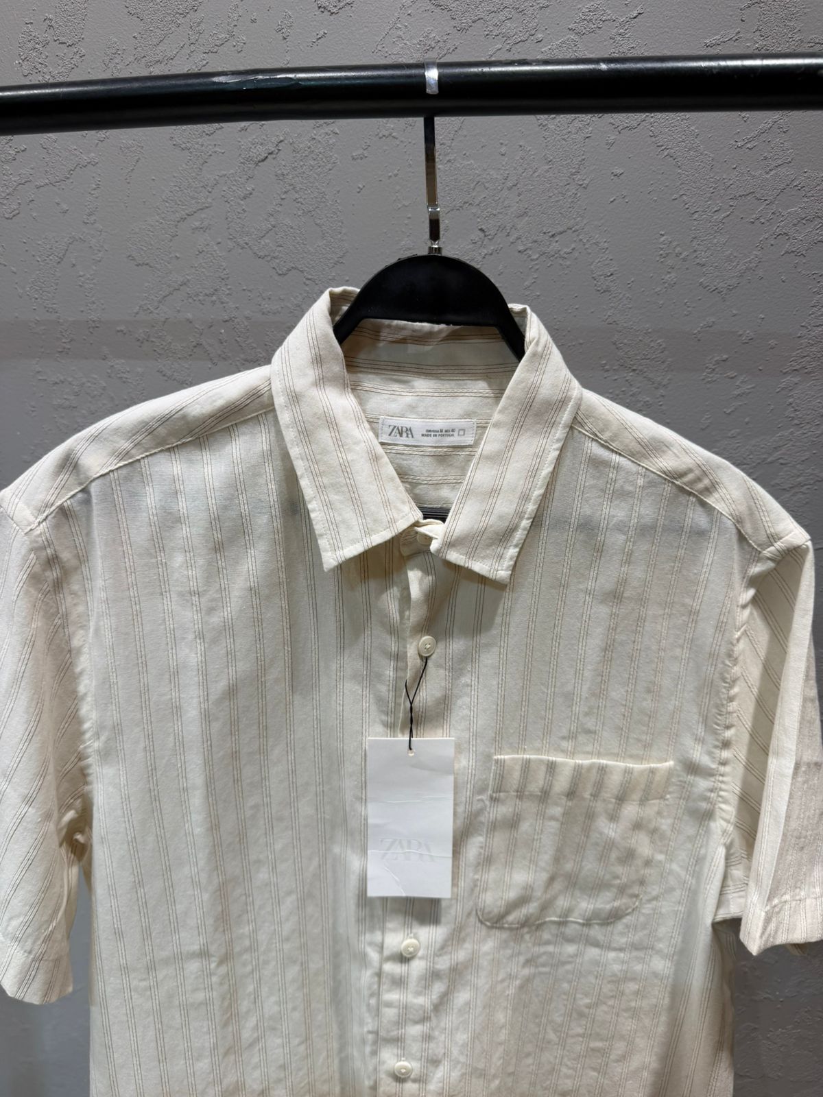 ZARA Riviera Textured Linen Shirt – Ivory