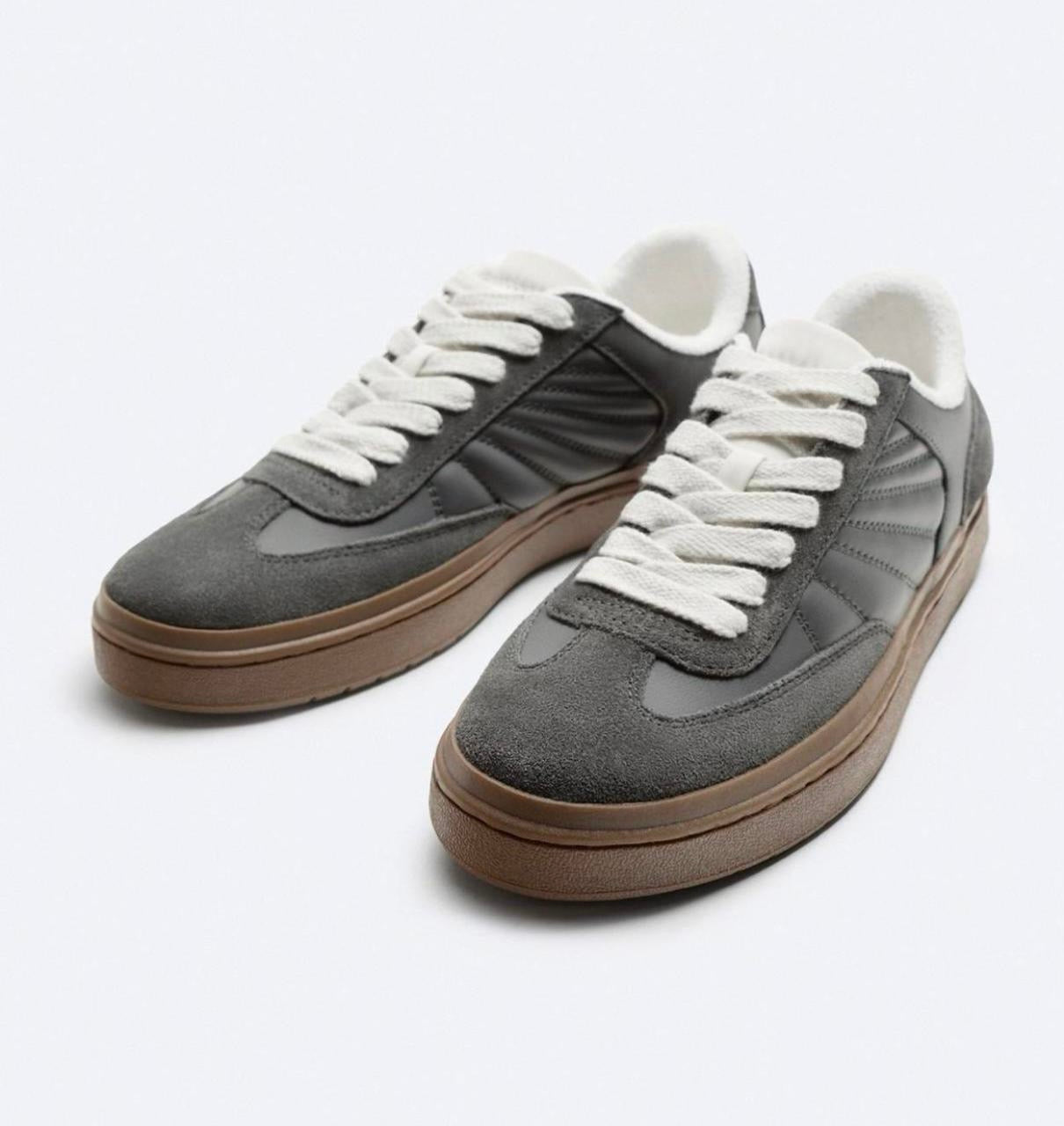 CASUAL LEATHER TRAINERS - ZARA