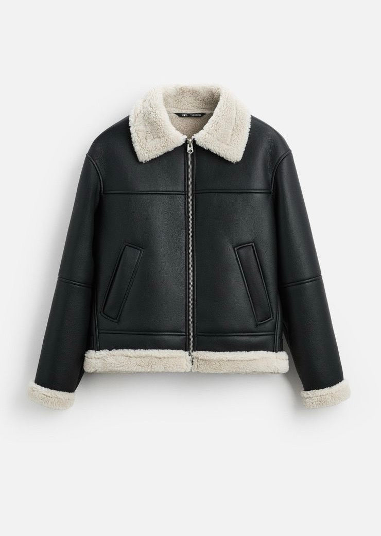 DOUBLE-FACED LEATHER EFFECT JACKET - ZARA