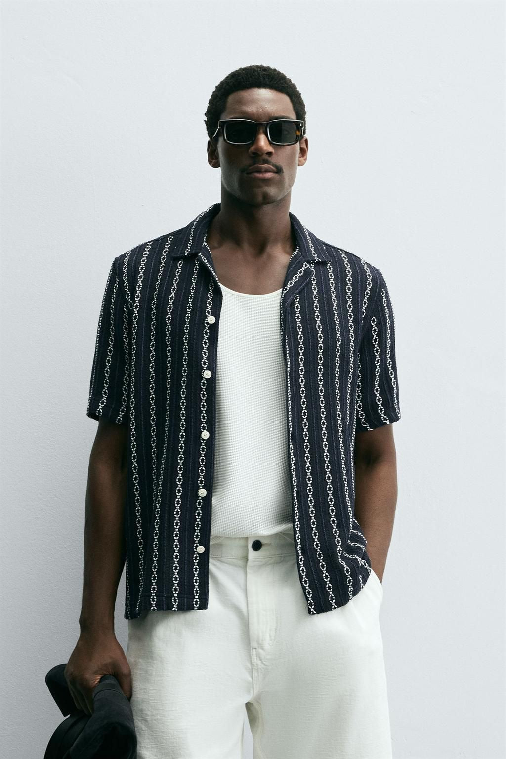 ZARA Striped Shirt – Navy