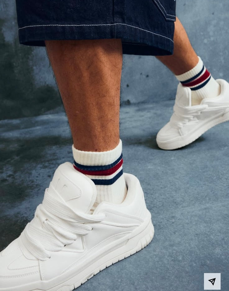 ZARA Retro Runner Sneakers – White Grey