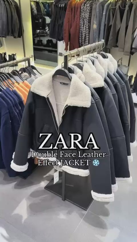 DOUBLE-FACED LEATHER EFFECT JACKET - ZARA