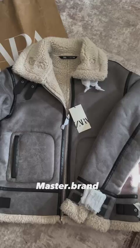 DOUBLE FACED LEATHER EFFECT JACKET - ZARA